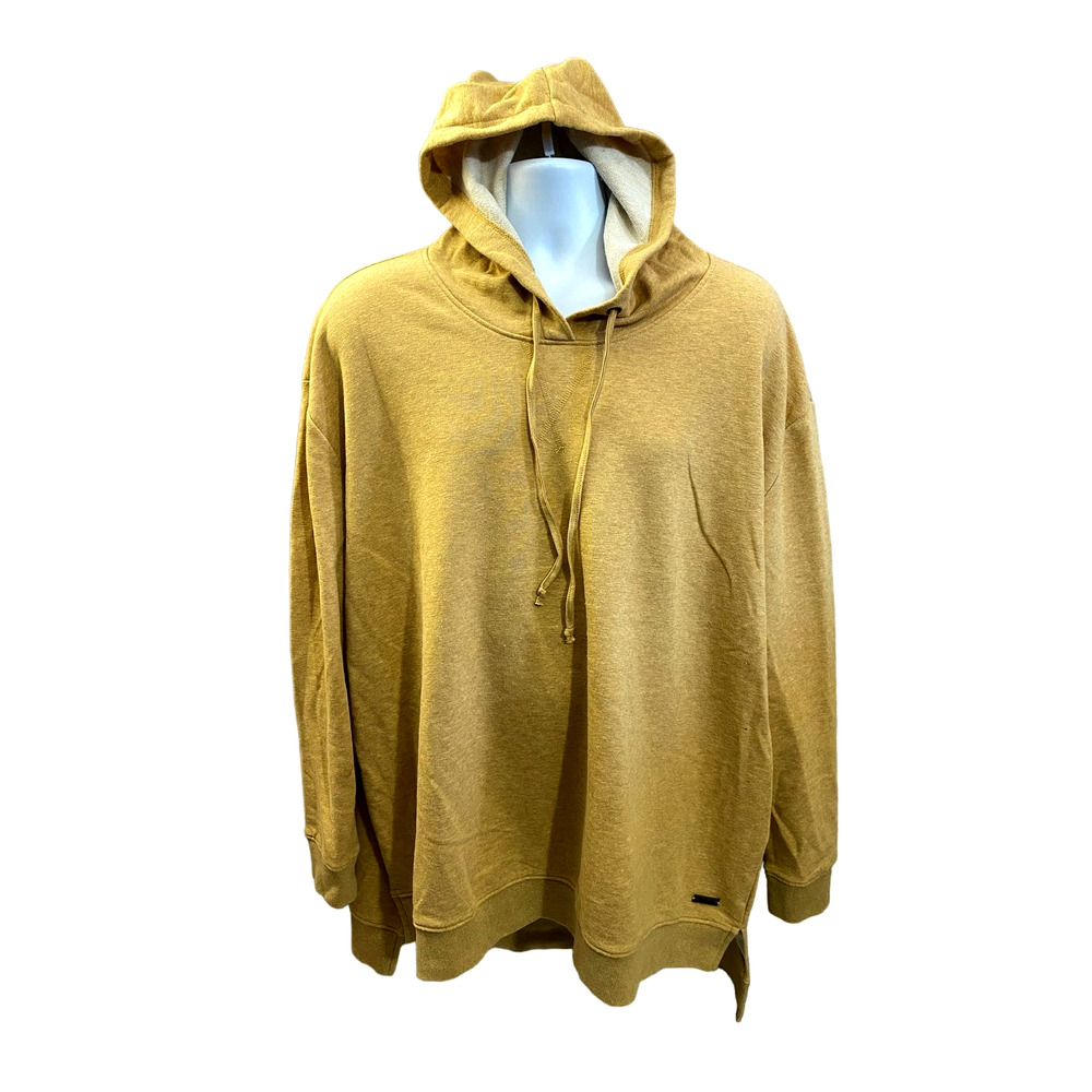 Natural Reflections Womens Beige Henley Hoodie Sweatshirt in Size XL